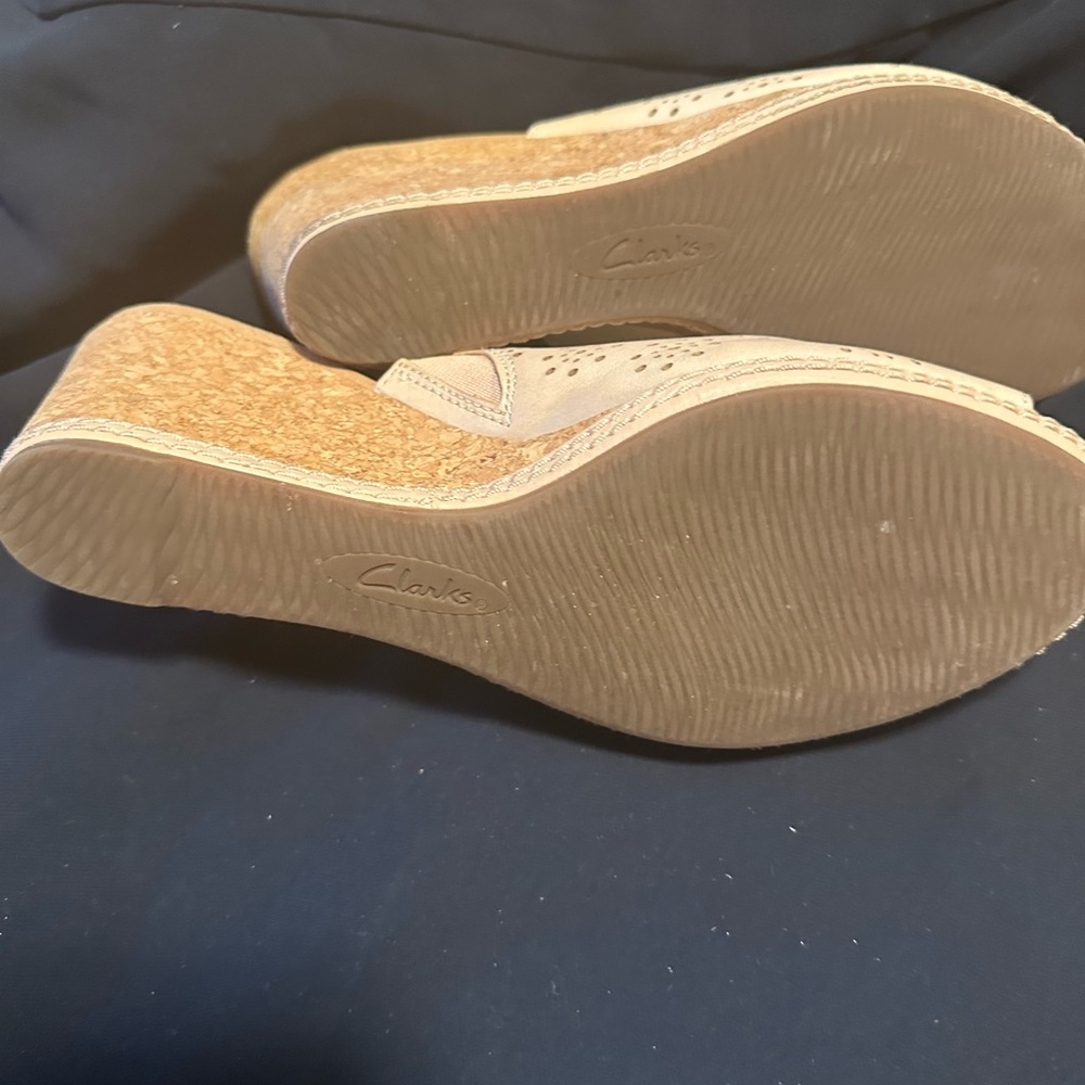 Clarks Collection Mule With Cork Heel, Size 10 - image 6